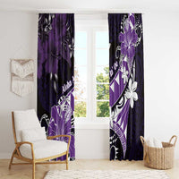 Hawaii Valentine Day Window Curtain Polynesian Hibiscus Art Style Purple LT05 - Polynesian Pride