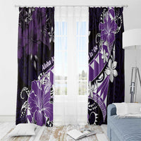 Hawaii Valentine Day Window Curtain Polynesian Hibiscus Art Style Purple LT05 - Polynesian Pride