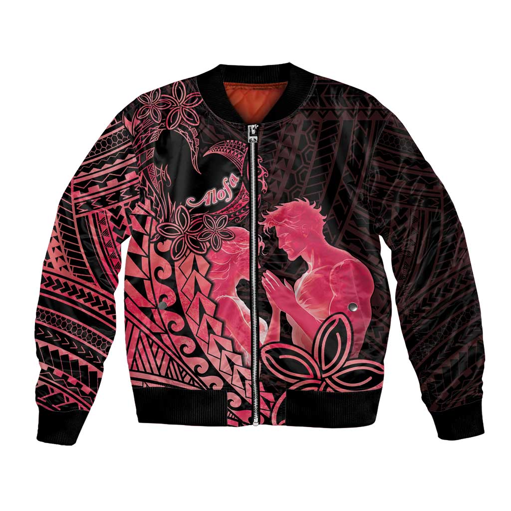 Alofa Samoa Valentine Red Bomber Jacket Love Is The Greatest Thing