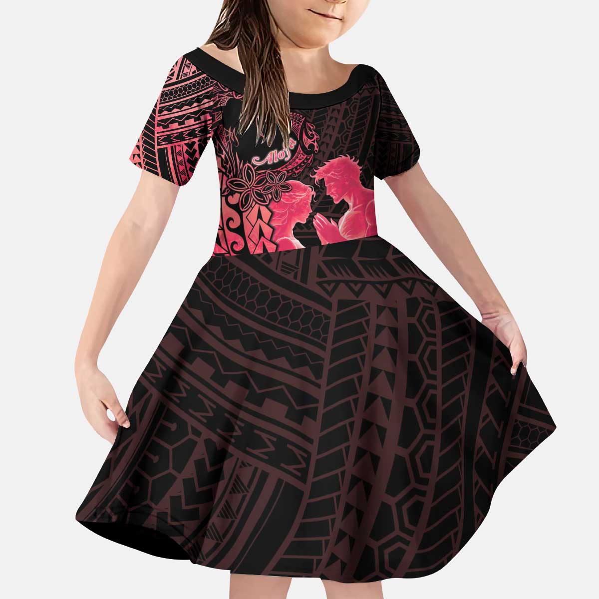 Alofa Samoa Valentine Red Kid Short Sleeve Dress Love Is The Greatest Thing