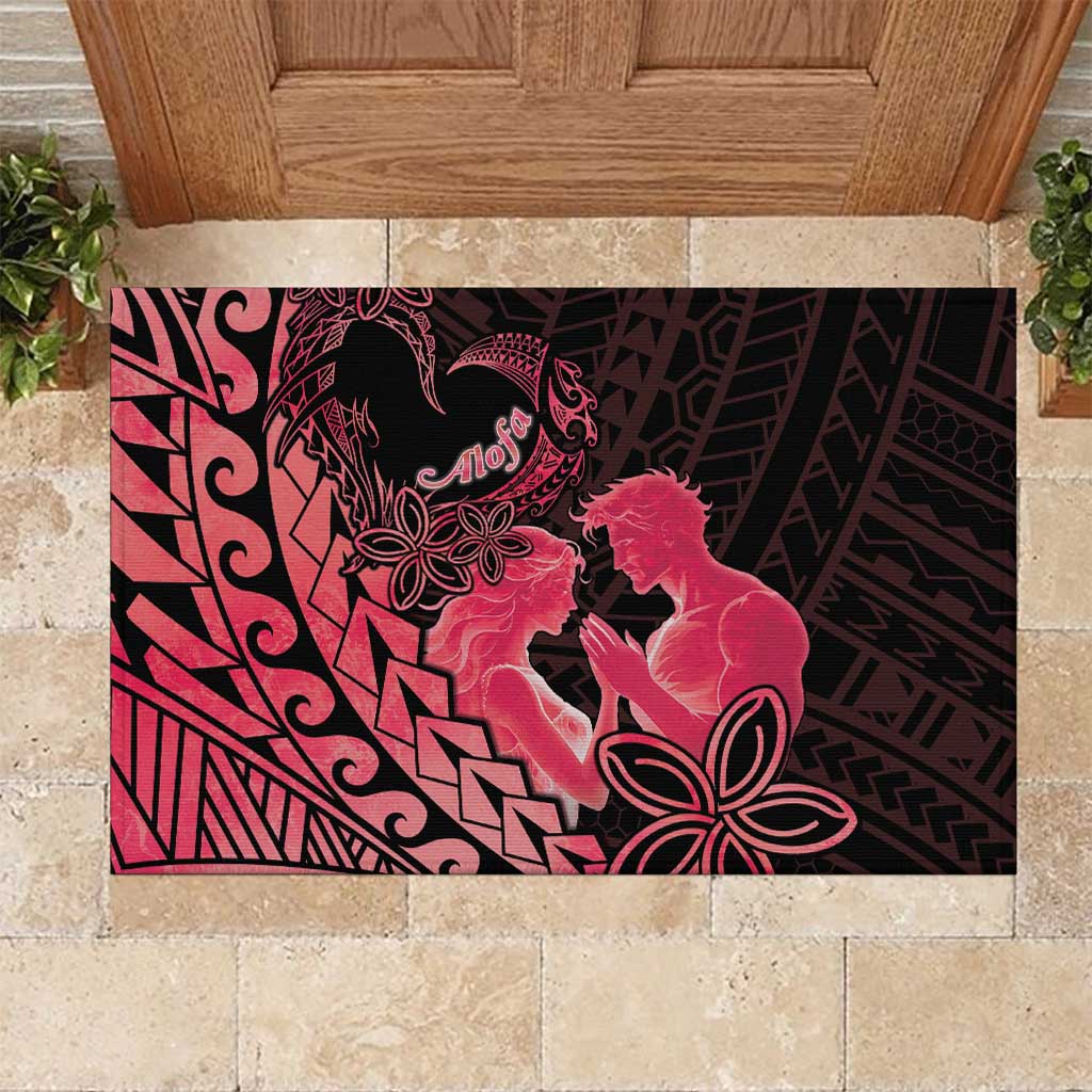 Alofa Samoa Valentine Red Rubber Doormat Love Is The Greatest Thing