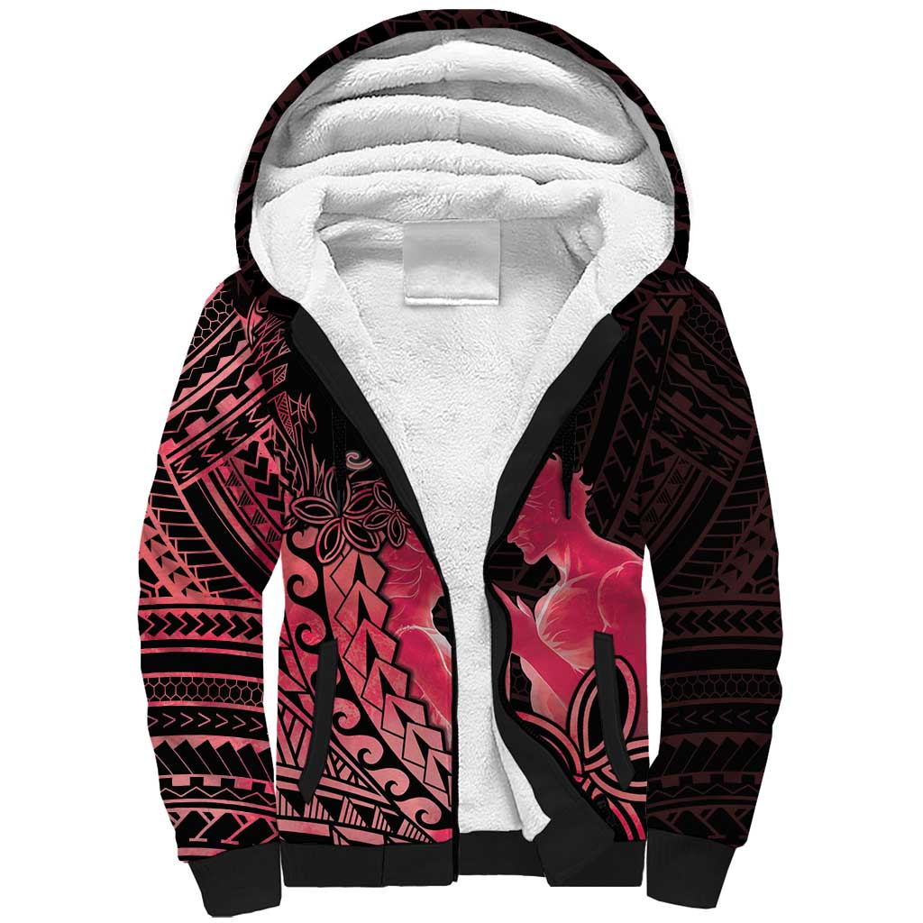 Alofa Samoa Valentine Red Sherpa Hoodie Love Is The Greatest Thing