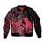 Alofa Samoa Valentine Red Sleeve Zip Bomber Jacket Love Is The Greatest Thing