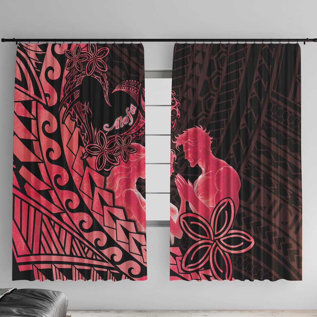 Alofa Samoa Valentine Red Window Curtain Love Is The Greatest Thing