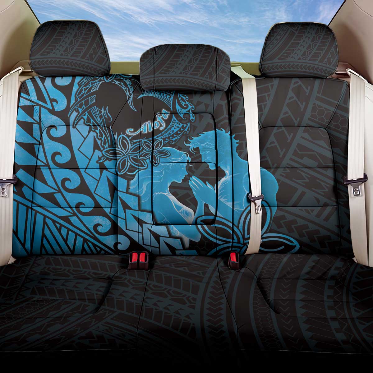 Alofa Samoa Valentine Blue Back Car Seat Cover Love Is The Greatest Thing