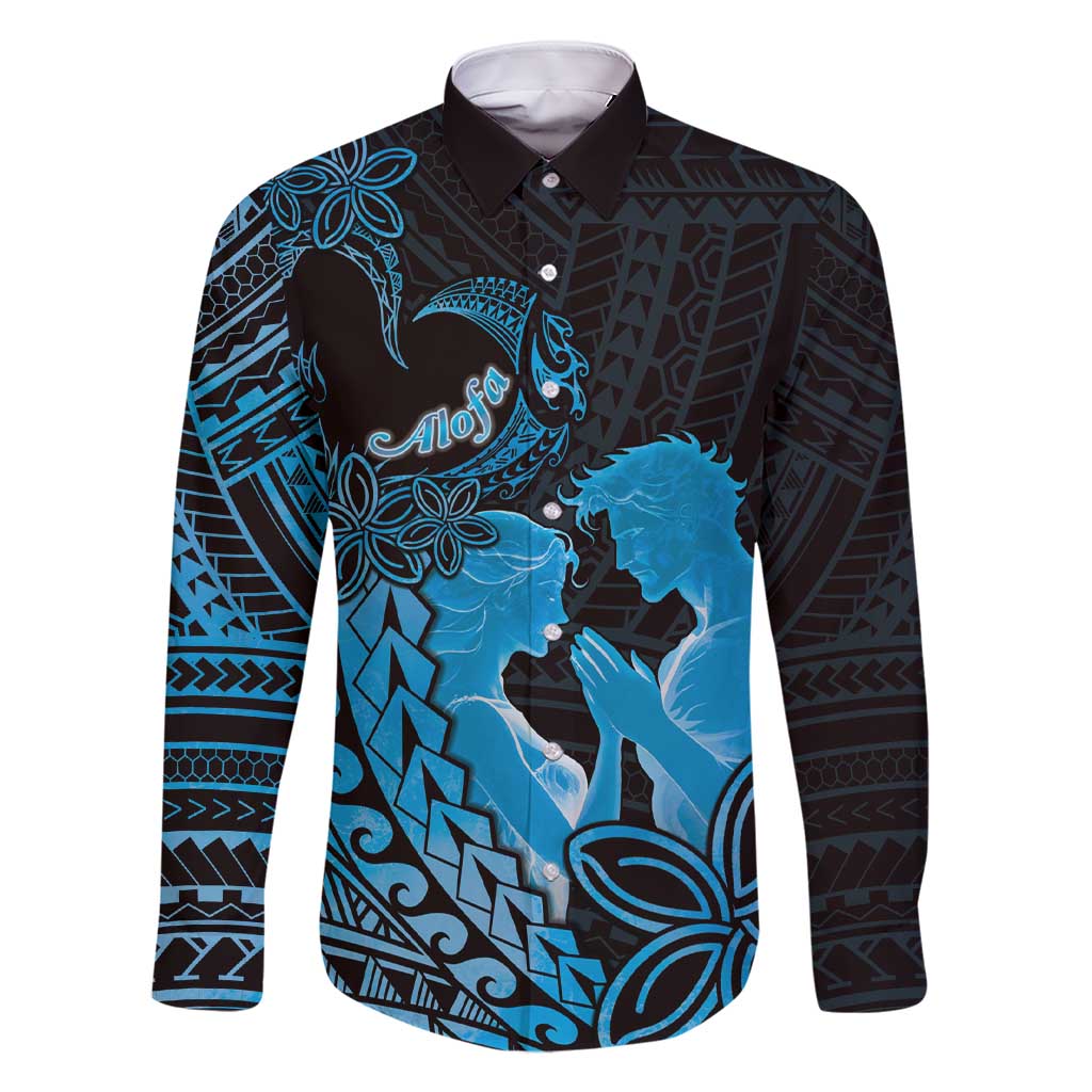 Alofa Samoa Valentine Blue Family Matching Short Sleeve Bodycon Dress and Hawaiian Shirt Love Is The Greatest Thing