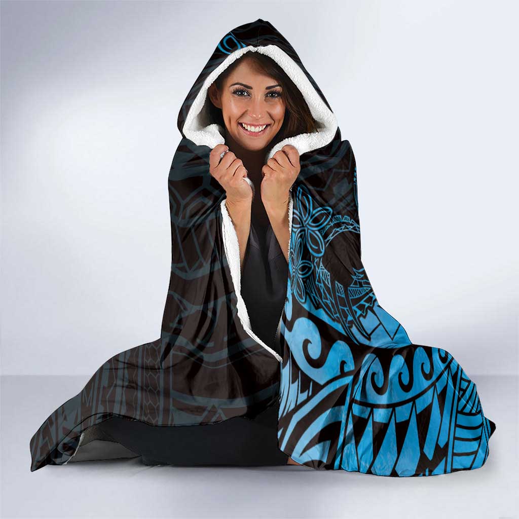 Alofa Samoa Valentine Blue Hooded Blanket Love Is The Greatest Thing