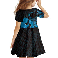 Alofa Samoa Valentine Blue Kid Short Sleeve Dress Love Is The Greatest Thing