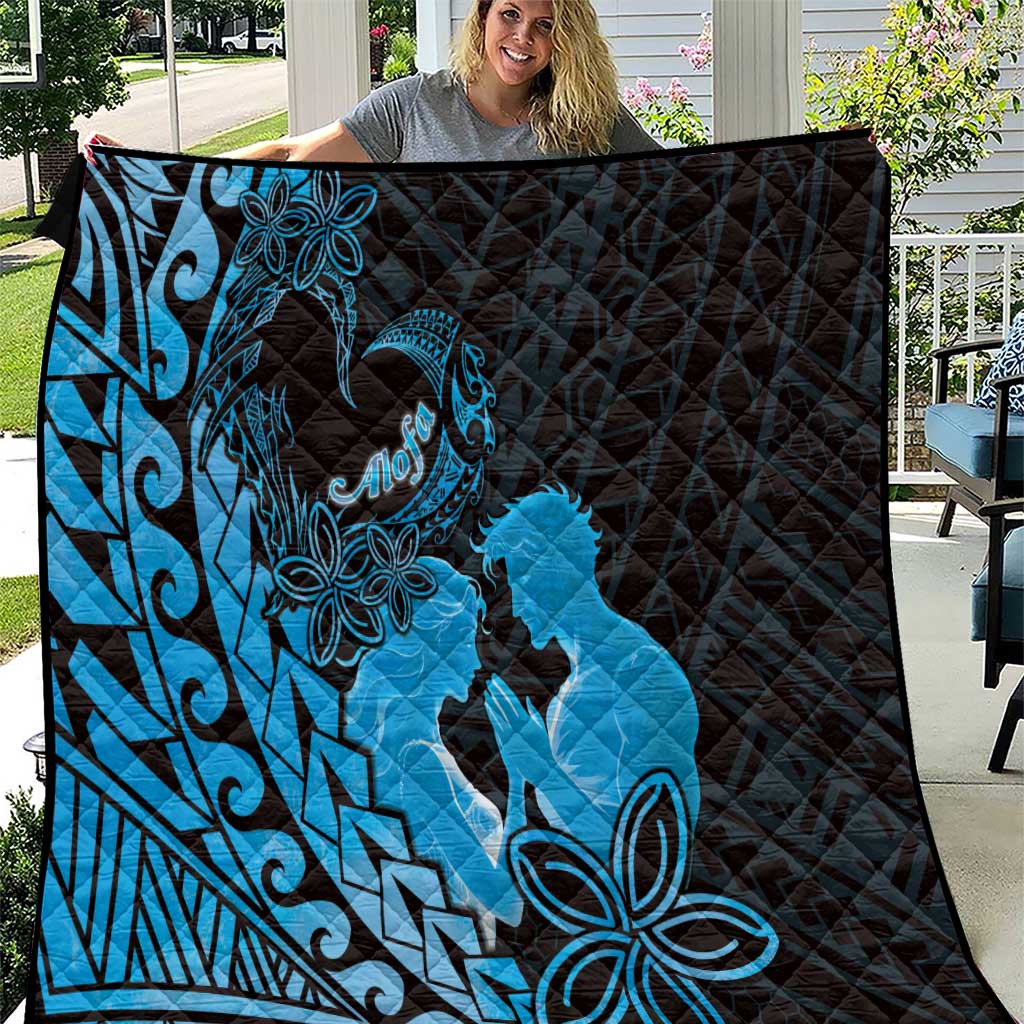 Alofa Samoa Valentine Blue Quilt Love Is The Greatest Thing