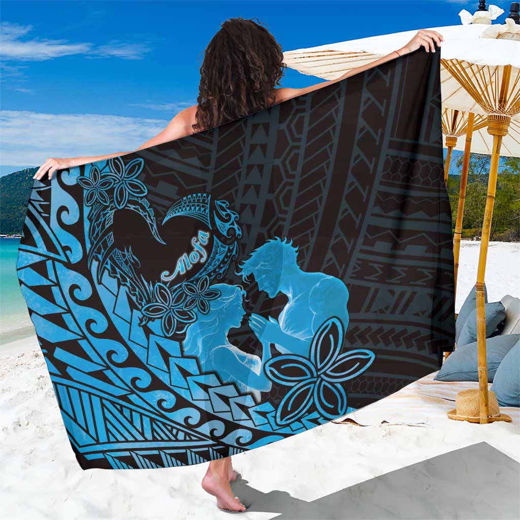 Alofa Samoa Valentine Blue Sarong Love Is The Greatest Thing