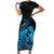 Alofa Samoa Valentine Blue Short Sleeve Bodycon Dress Love Is The Greatest Thing