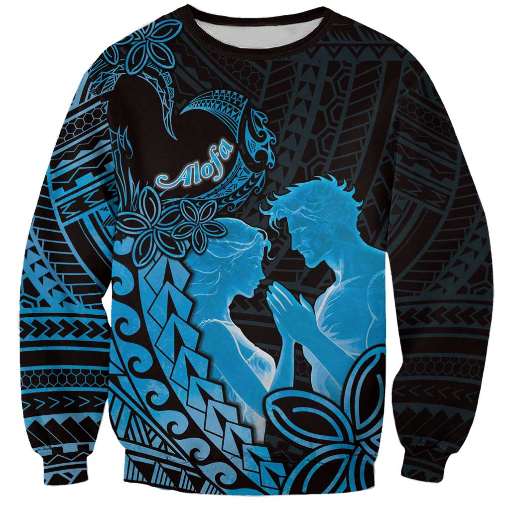 Alofa Samoa Valentine Blue Sweatshirt Love Is The Greatest Thing