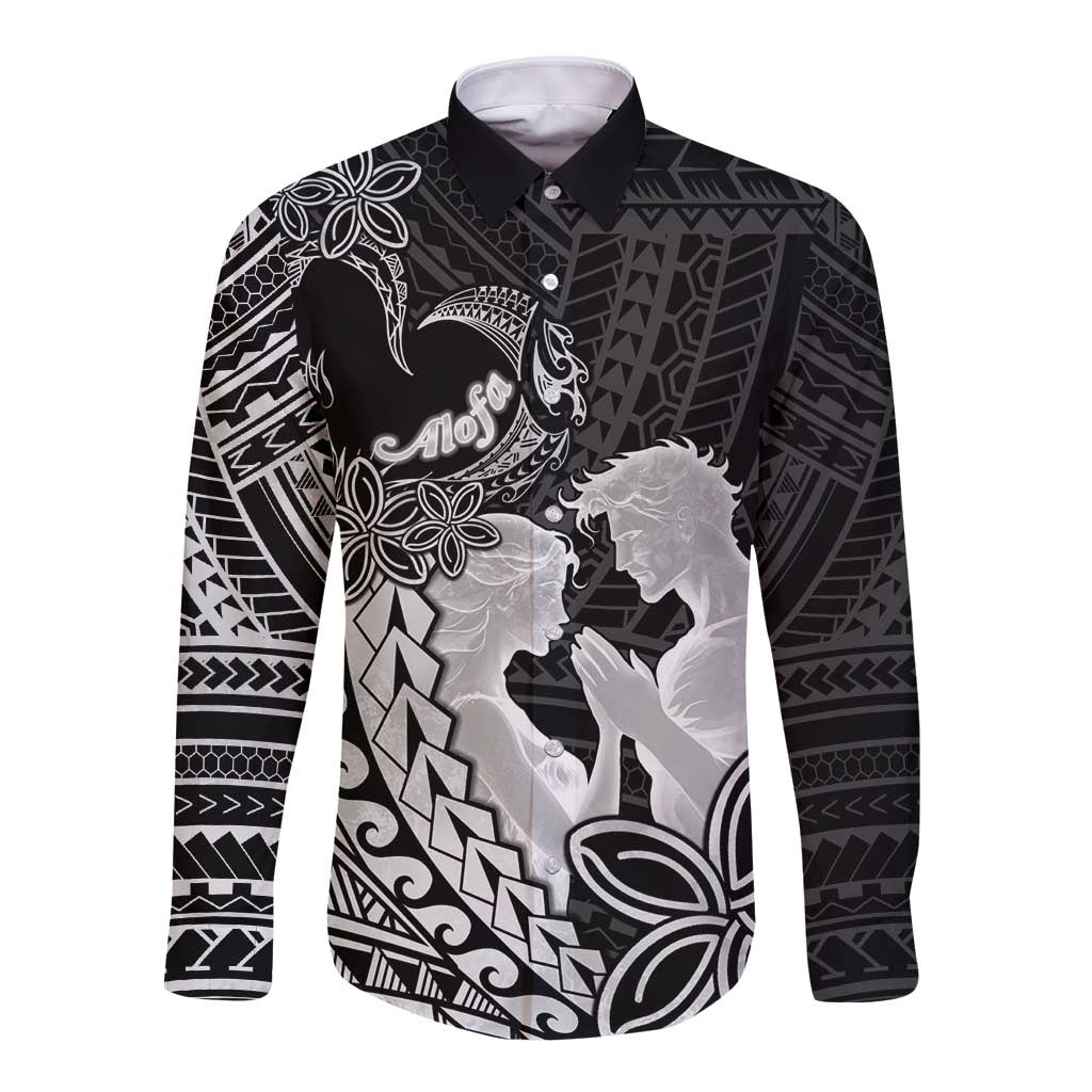 Alofa Samoa Valentine Black Long Sleeve Button Shirt Love Is The Greatest Thing