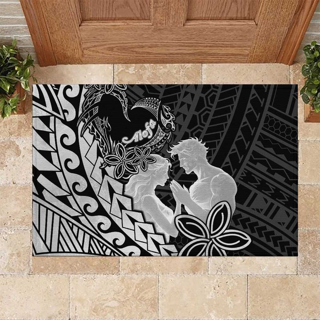 Alofa Samoa Valentine Black Rubber Doormat Love Is The Greatest Thing