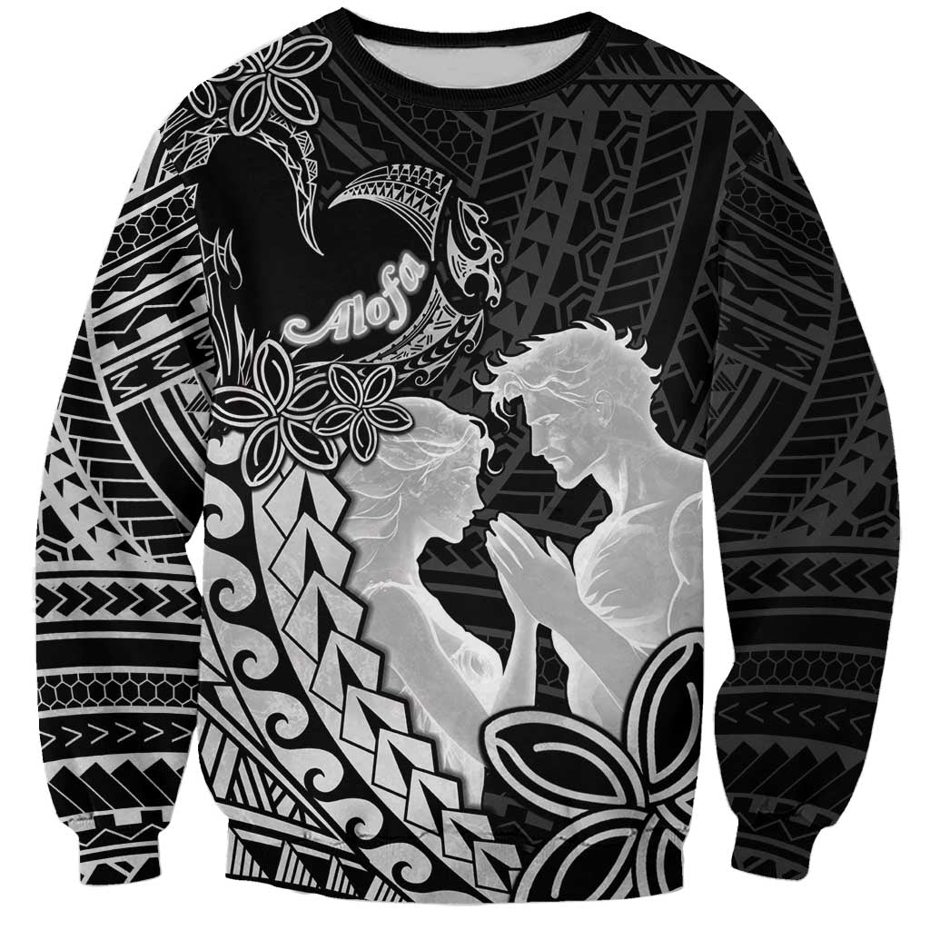 Alofa Samoa Valentine Black Sweatshirt Love Is The Greatest Thing