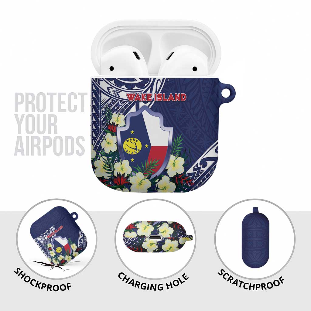 Wake Island AirPods Case Tribal Pattern With Hibiscus Flowers LT05 - Polynesian Pride