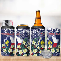 Personalised Wake Island 4 in 1 Can Cooler Tumbler Tribal Pattern With Hibiscus Flowers LT05 - Polynesian Pride