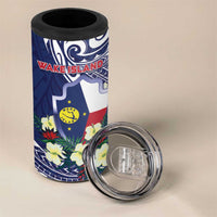 Personalised Wake Island 4 in 1 Can Cooler Tumbler Tribal Pattern With Hibiscus Flowers LT05 - Polynesian Pride