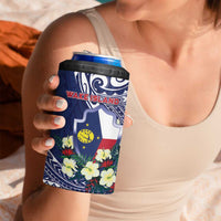 Personalised Wake Island 4 in 1 Can Cooler Tumbler Tribal Pattern With Hibiscus Flowers LT05 - Polynesian Pride