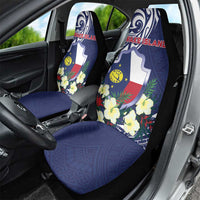 Wake Island Car Seat Cover Tribal Pattern With Hibiscus Flowers LT05 - Polynesian Pride