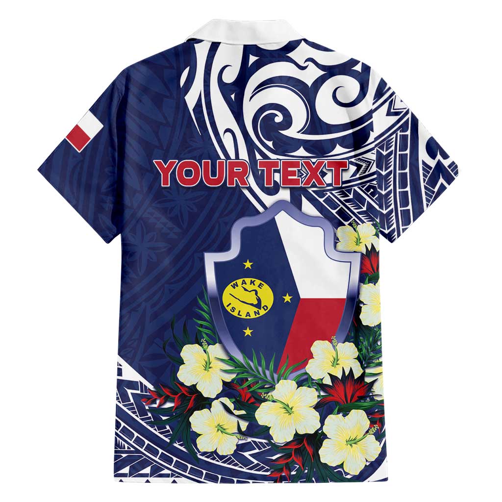 Personalised Wake Island Family Matching Mermaid Dress and Hawaiian Shirt Tribal Pattern With Hibiscus Flowers