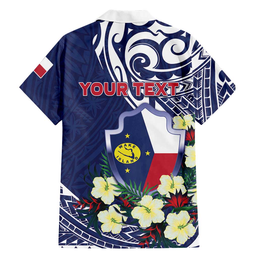 Personalised Wake Island Family Matching Tank Maxi Dress and Hawaiian Shirt Tribal Pattern With Hibiscus Flowers