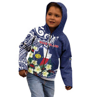 Personalised Wake Island Kid Hoodie Tribal Pattern With Hibiscus Flowers LT05 - Polynesian Pride