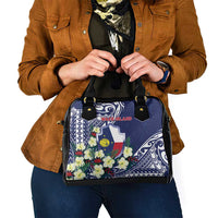 Wake Island Shoulder Handbag Tribal Pattern With Hibiscus Flowers LT05 - Polynesian Pride