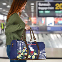 Wake Island Travel Bag Tribal Pattern With Hibiscus Flowers LT05 - Polynesian Pride