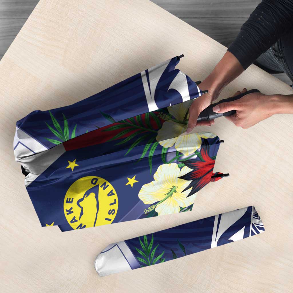 Wake Island Umbrella Tribal Pattern With Hibiscus Flowers LT05 - Polynesian Pride