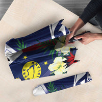 Wake Island Umbrella Tribal Pattern With Hibiscus Flowers LT05 - Polynesian Pride