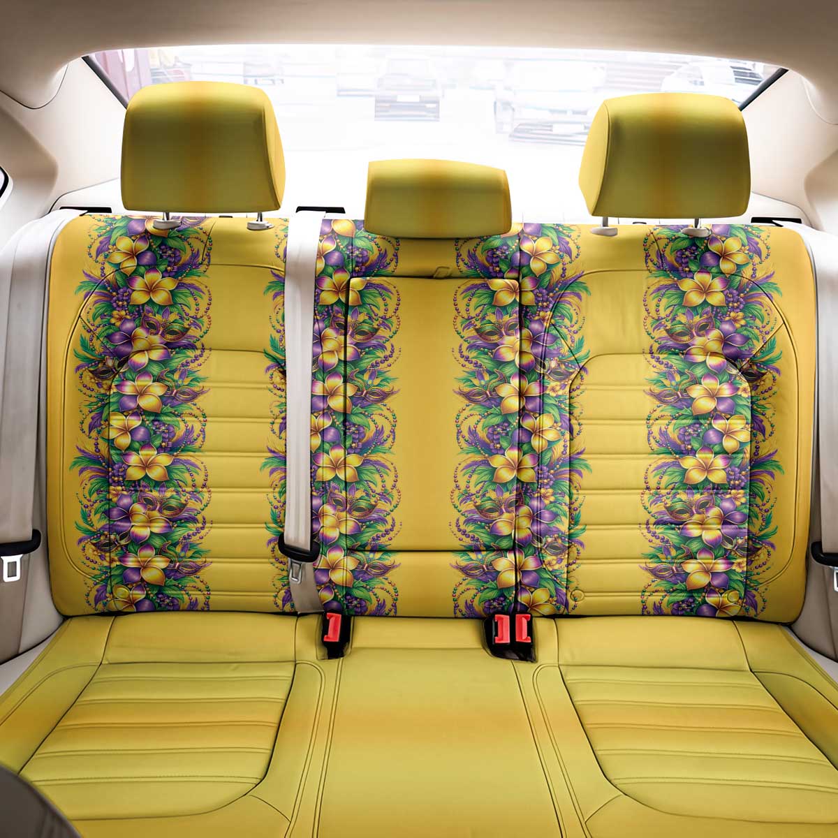Aloha Hawaii Mardi Gras Back Car Seat Cover Gold Style LT05 - Polynesian Pride