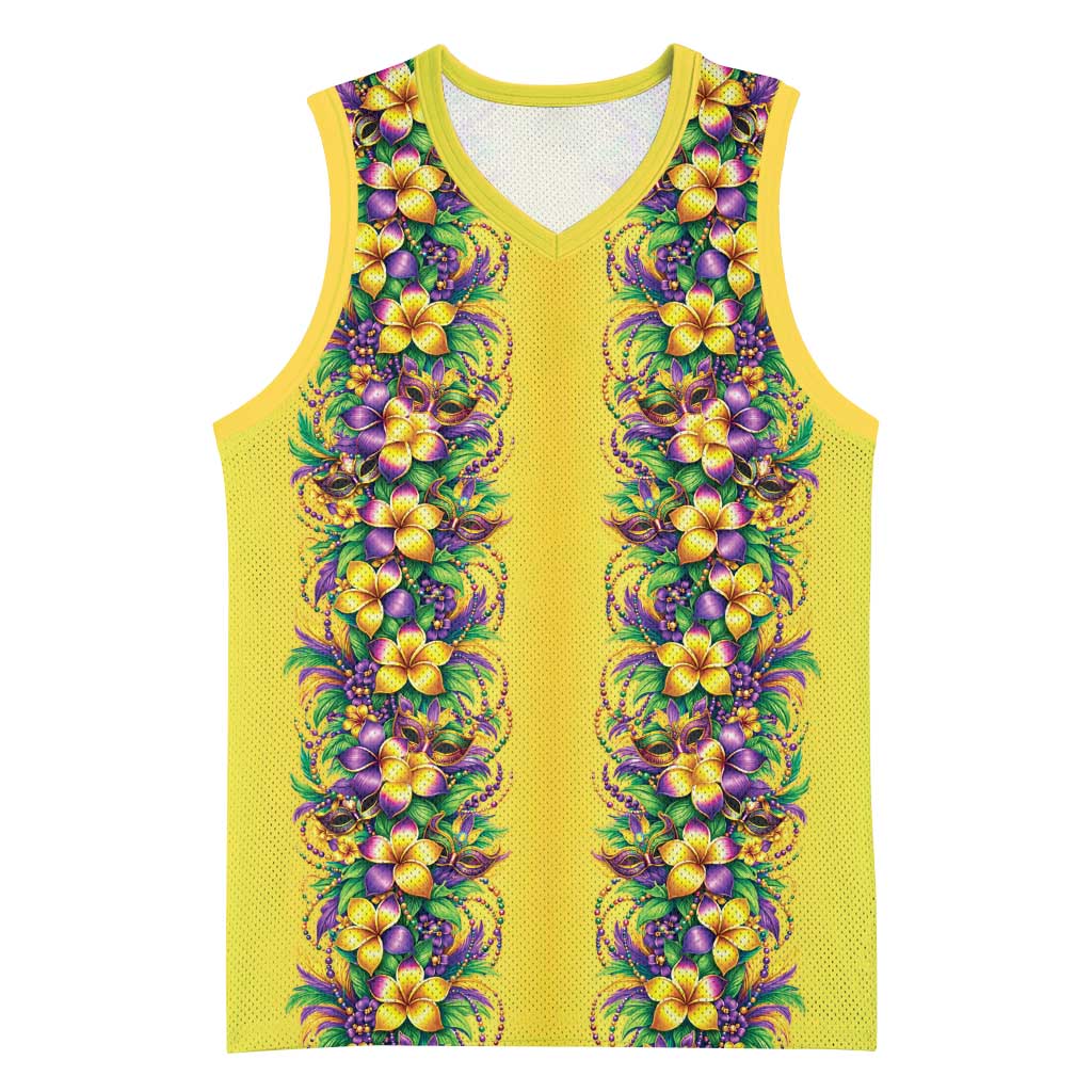 Aloha Hawaii Mardi Gras Basketball Jersey Gold Style LT05 Unisex Gold - Polynesian Pride