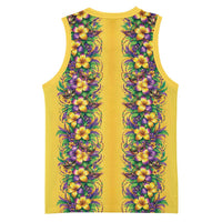 Aloha Hawaii Mardi Gras Basketball Jersey Gold Style LT05 - Polynesian Pride