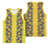 Aloha Hawaii Mardi Gras Basketball Jersey Gold Style LT05 - Polynesian Pride