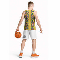 Aloha Hawaii Mardi Gras Basketball Jersey Gold Style LT05 - Polynesian Pride