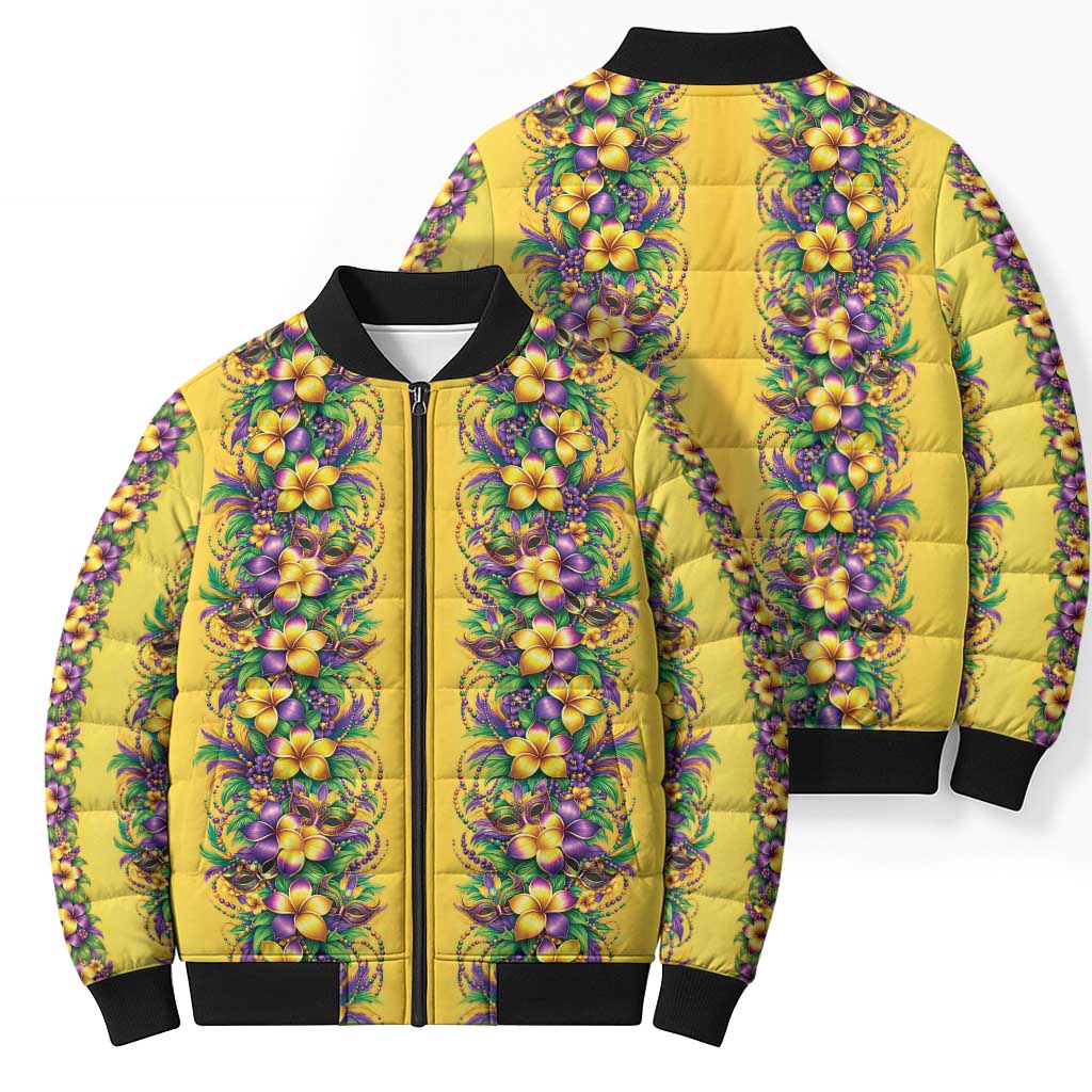Aloha Hawaii Mardi Gras Bomber Puffer Jacket Gold Style LT05 - Polynesian Pride