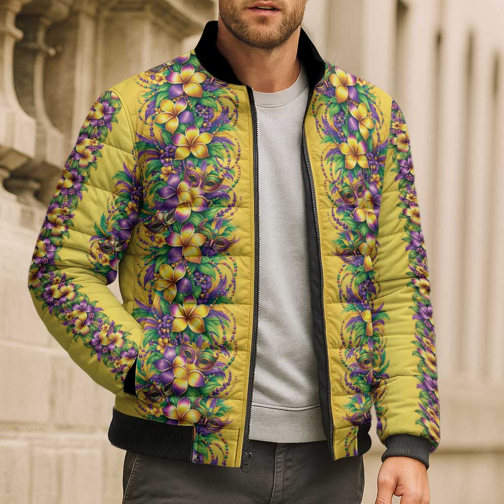 Aloha Hawaii Mardi Gras Bomber Puffer Jacket Gold Style LT05 - Polynesian Pride