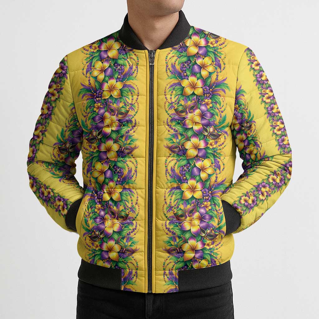 Aloha Hawaii Mardi Gras Bomber Puffer Jacket Gold Style LT05 - Polynesian Pride