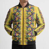 Aloha Hawaii Mardi Gras Bomber Puffer Jacket Gold Style LT05 - Polynesian Pride