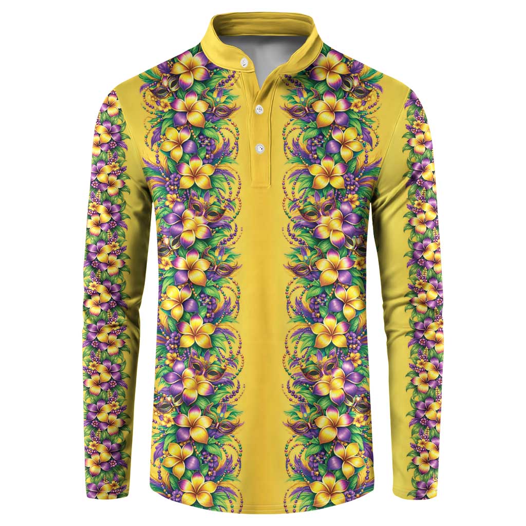 Aloha Hawaii Mardi Gras Button Sweatshirt Gold Style LT05 Gold - Polynesian Pride