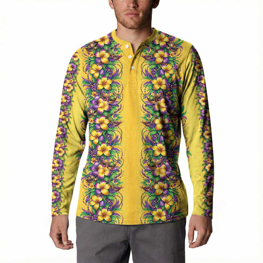 Aloha Hawaii Mardi Gras Button Sweatshirt Gold Style LT05 - Polynesian Pride