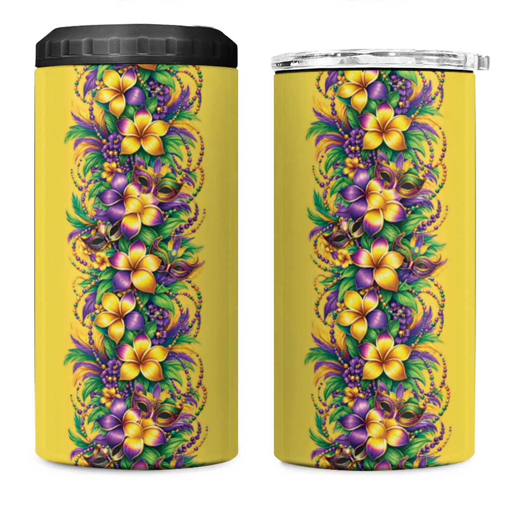 Aloha Hawaii Mardi Gras 4 in 1 Can Cooler Tumbler Gold Style LT05 One Size: 16 oz Gold - Polynesian Pride