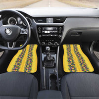Aloha Hawaii Mardi Gras Car Mats Gold Style LT05 Set 2pcs - Front Gold - Polynesian Pride
