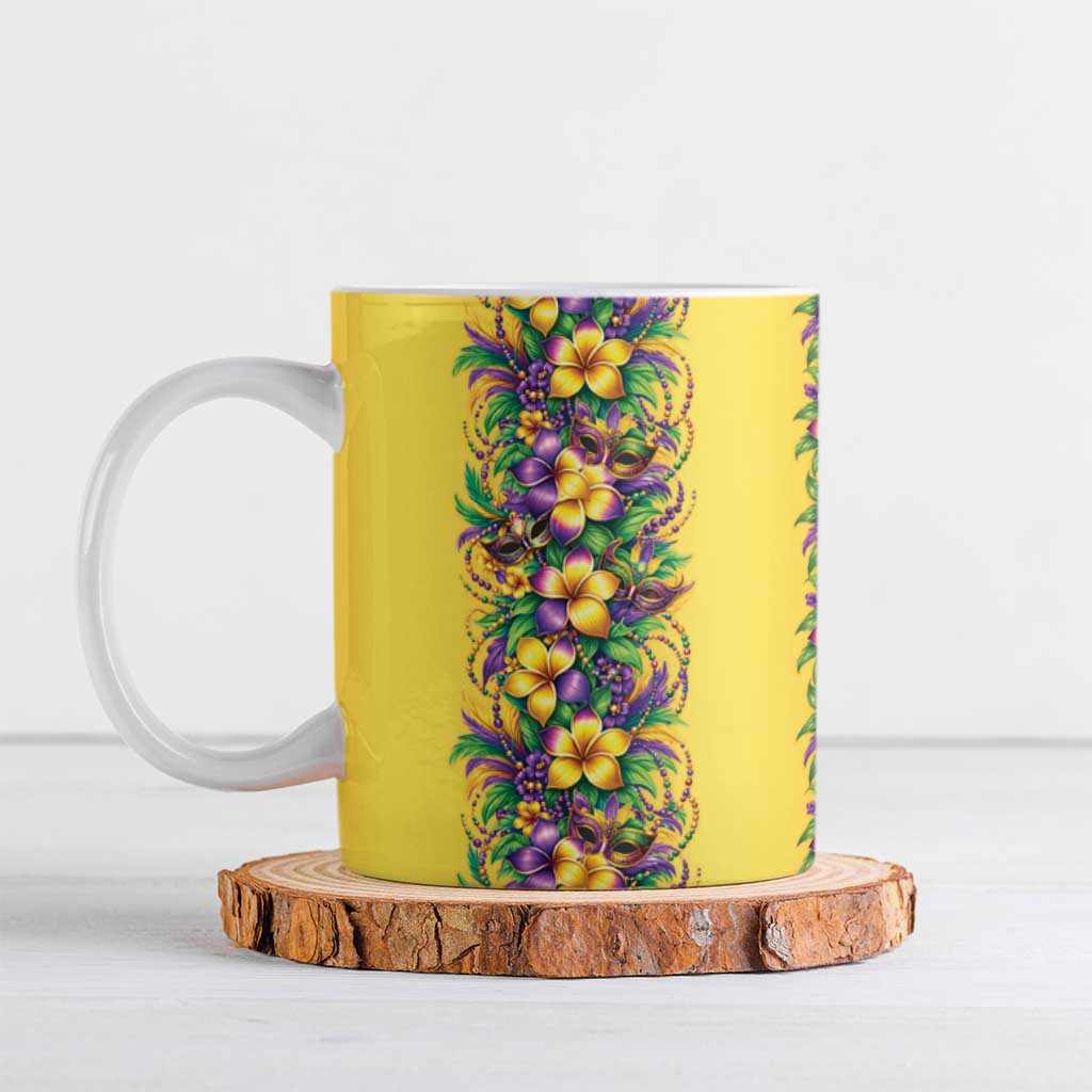 Aloha Hawaii Mardi Gras Ceramic Mug Gold Style LT05 Gold - Polynesian Pride