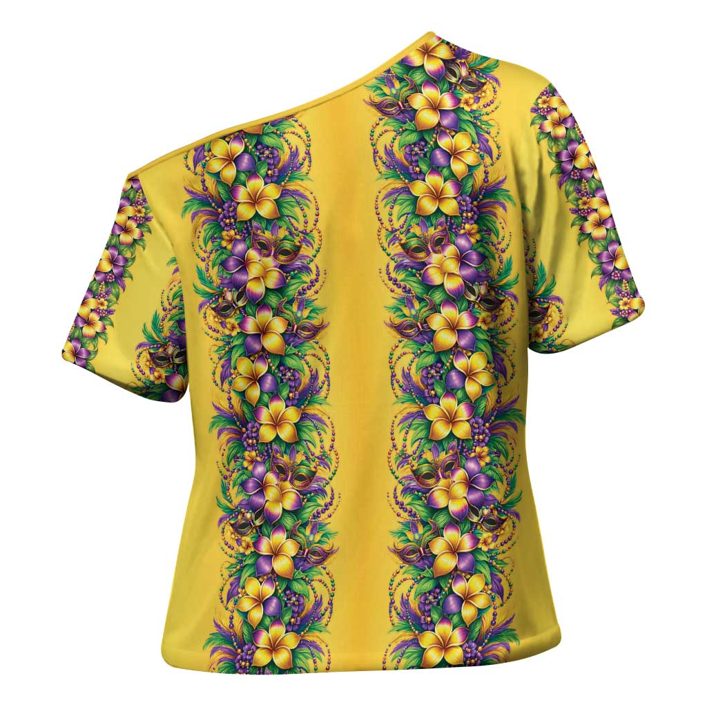 Aloha Hawaii Mardi Gras Cross Shoulder Shirt Gold Style LT05 - Polynesian Pride