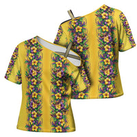 Aloha Hawaii Mardi Gras Cross Shoulder Shirt Gold Style LT05 - Polynesian Pride