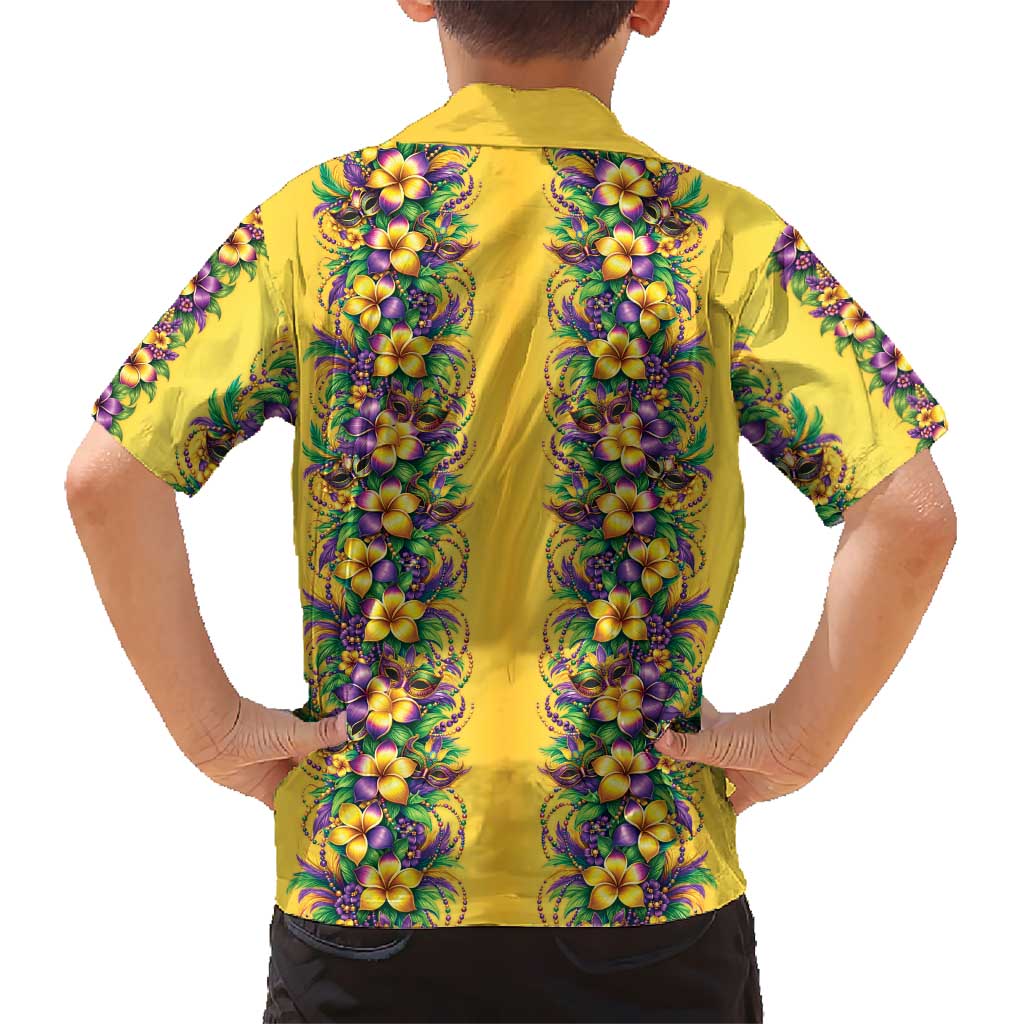 Aloha Hawaii Mardi Gras Family Matching Long Sleeve Bodycon Dress and Hawaiian Shirt Gold Style