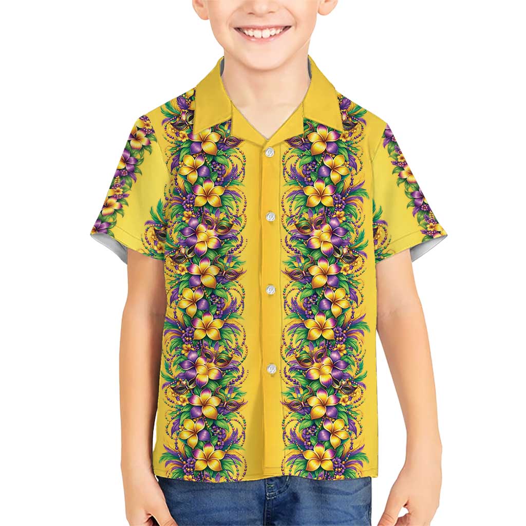 Aloha Hawaii Mardi Gras Family Matching Mermaid Dress and Hawaiian Shirt Gold Style