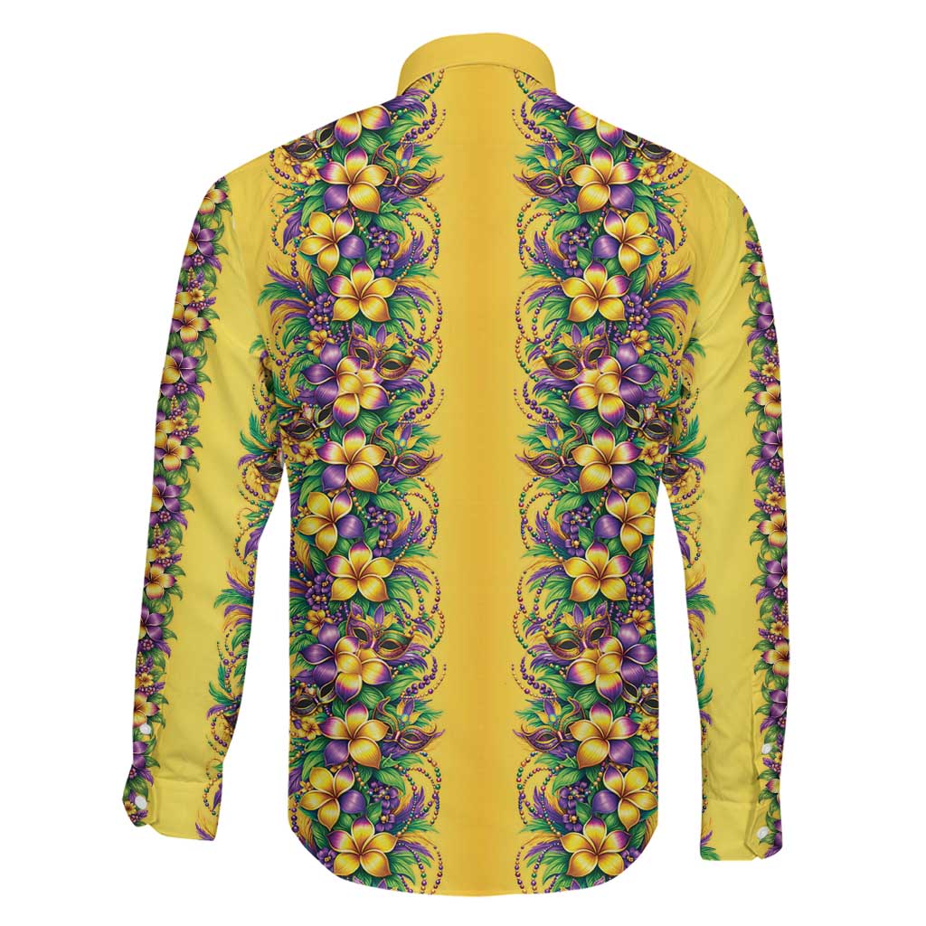 Aloha Hawaii Mardi Gras Family Matching Off The Shoulder Long Sleeve Dress and Hawaiian Shirt Gold Style